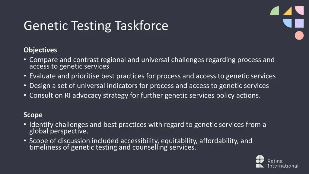genetic testing taskforce