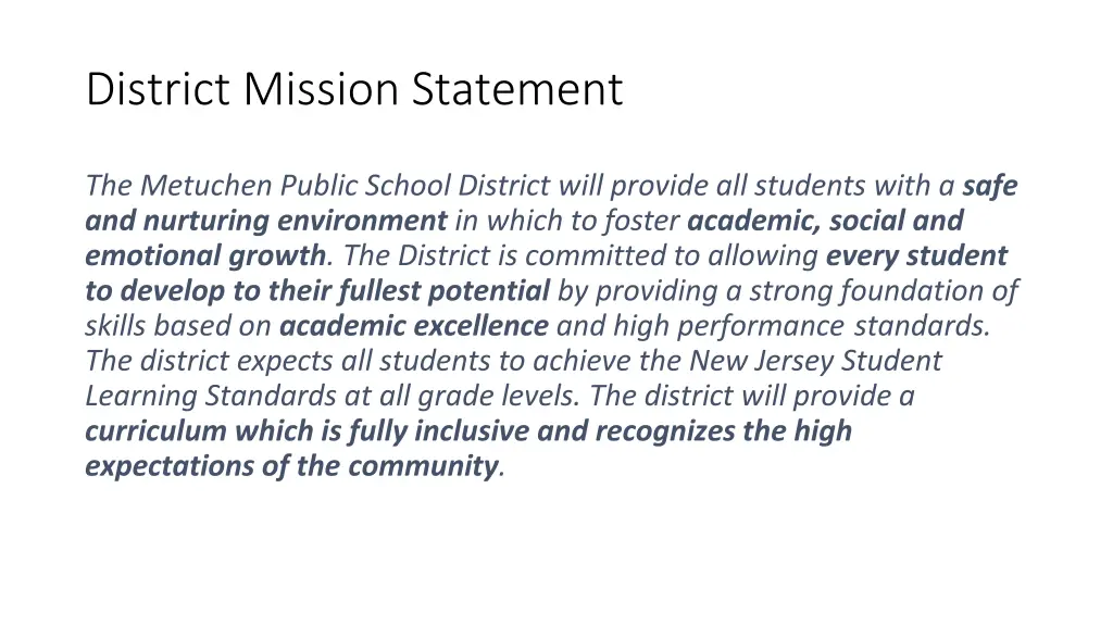 district mission statement