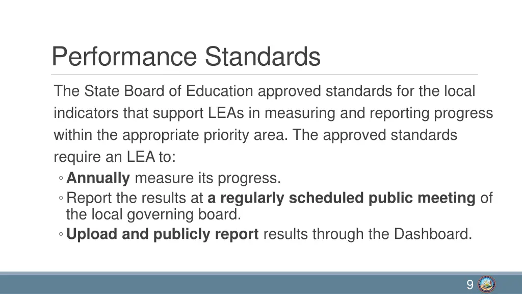 performance standards