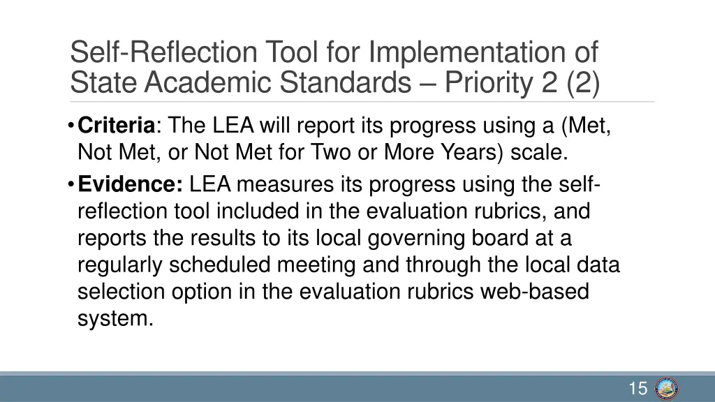 self reflection tool for implementation of state 1