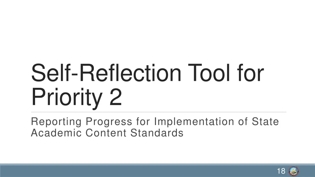 self reflection tool for priority 2 reporting