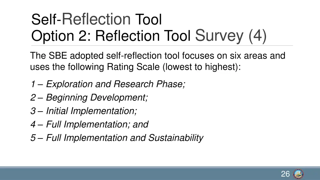 self reflection tool option 2 reflection tool 3