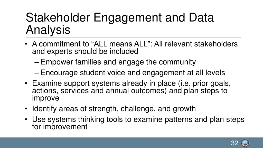 stakeholder engagement and data analysis