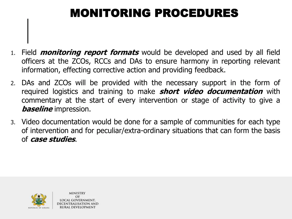 monitoring procedures monitoring procedures