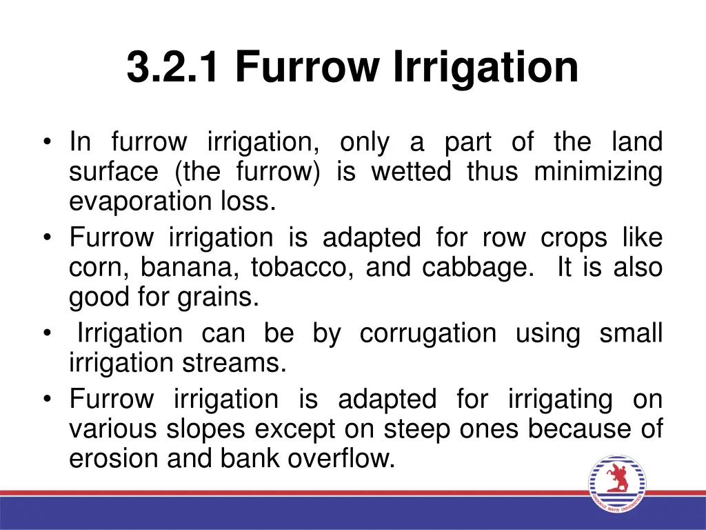 3 2 1 furrow irrigation