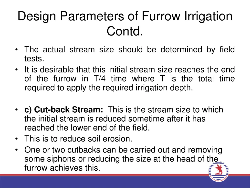 design parameters of furrow irrigation contd 1