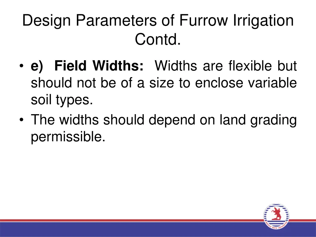 design parameters of furrow irrigation contd 4