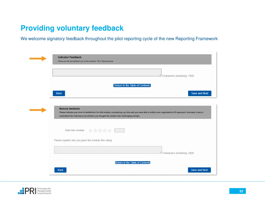 providing voluntary feedback
