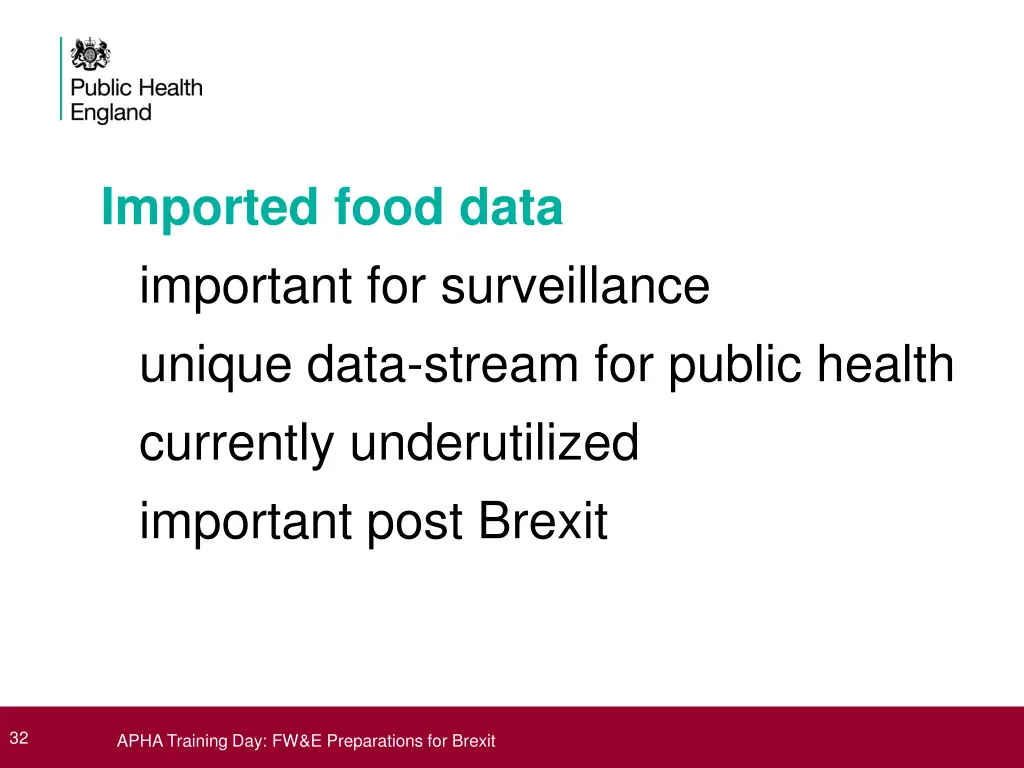 imported food data important for surveillance