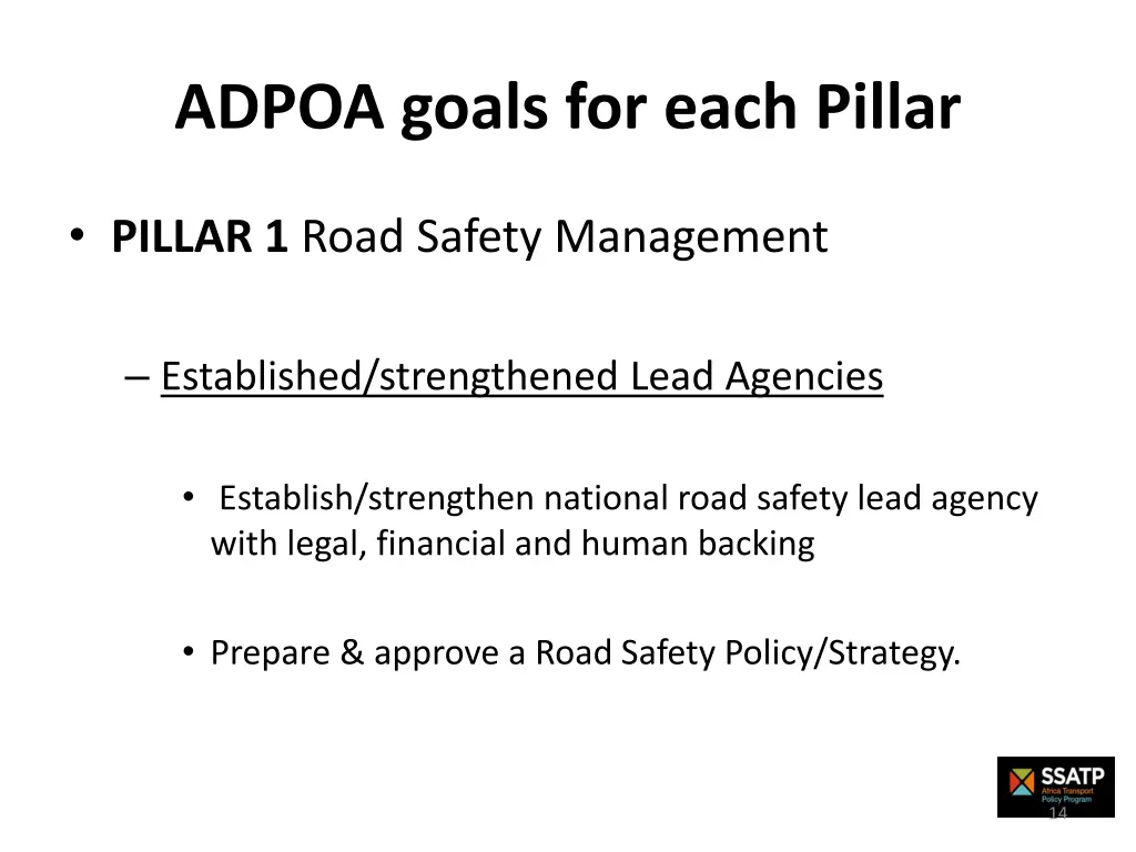 adpoa goals for each pillar