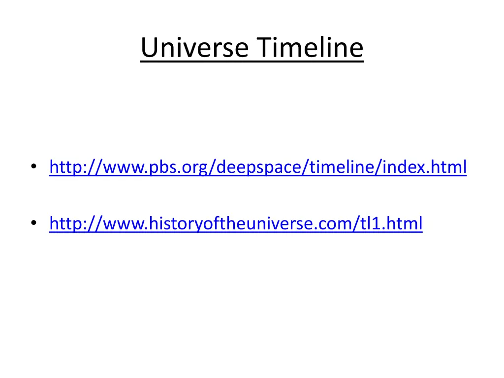 universe timeline