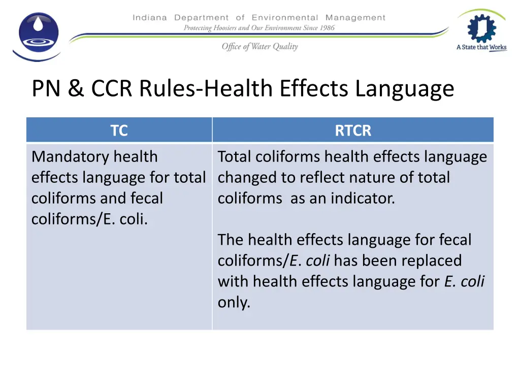 pn ccr rules health effects language