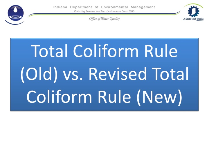 total coliform rule old vs revised total coliform