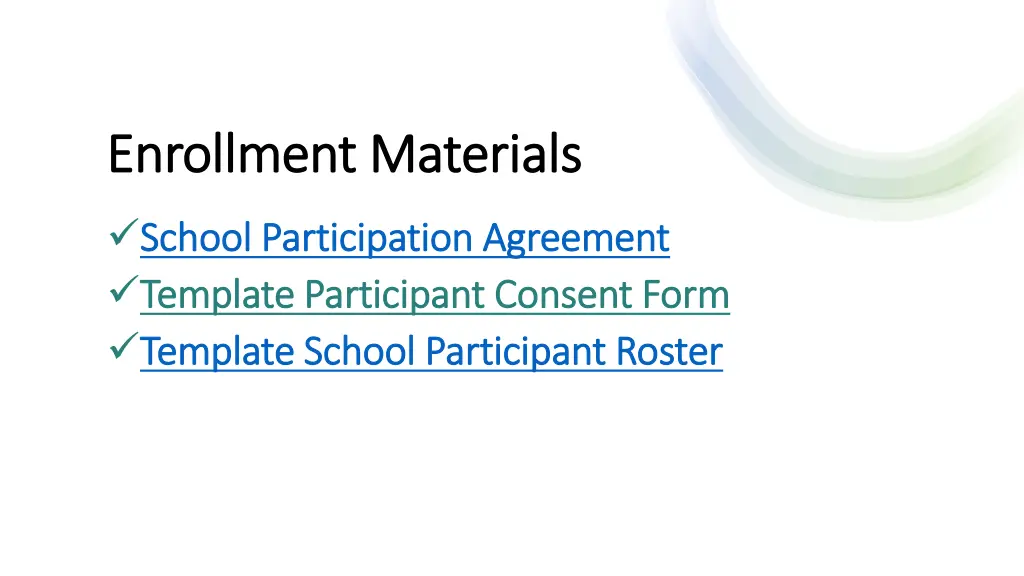 enrollment materials enrollment materials