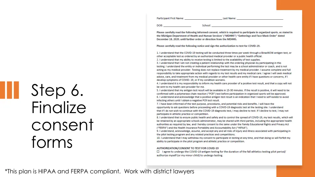 step 6 finalize consent forms