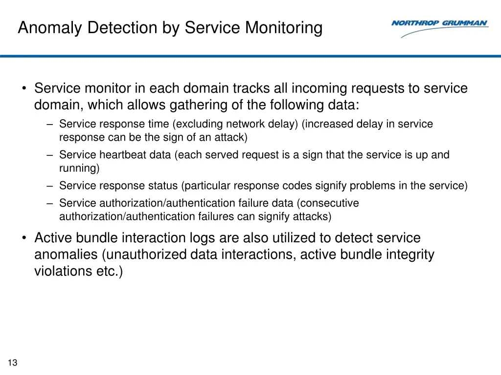 anomaly detection by service monitoring