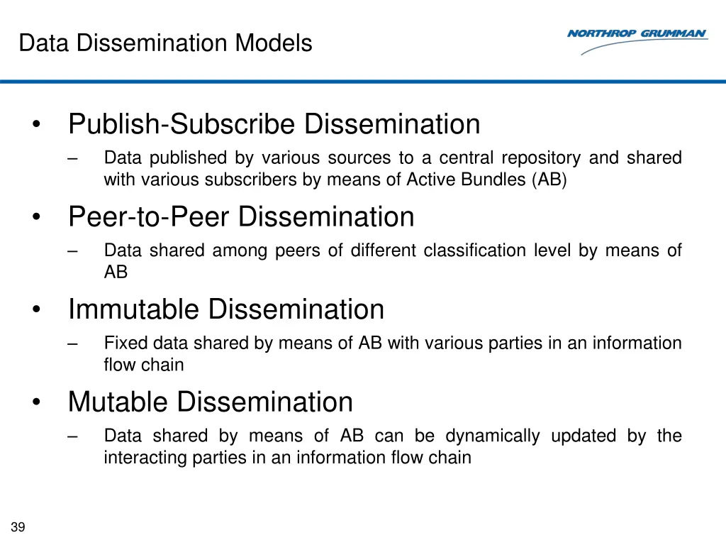 data dissemination models