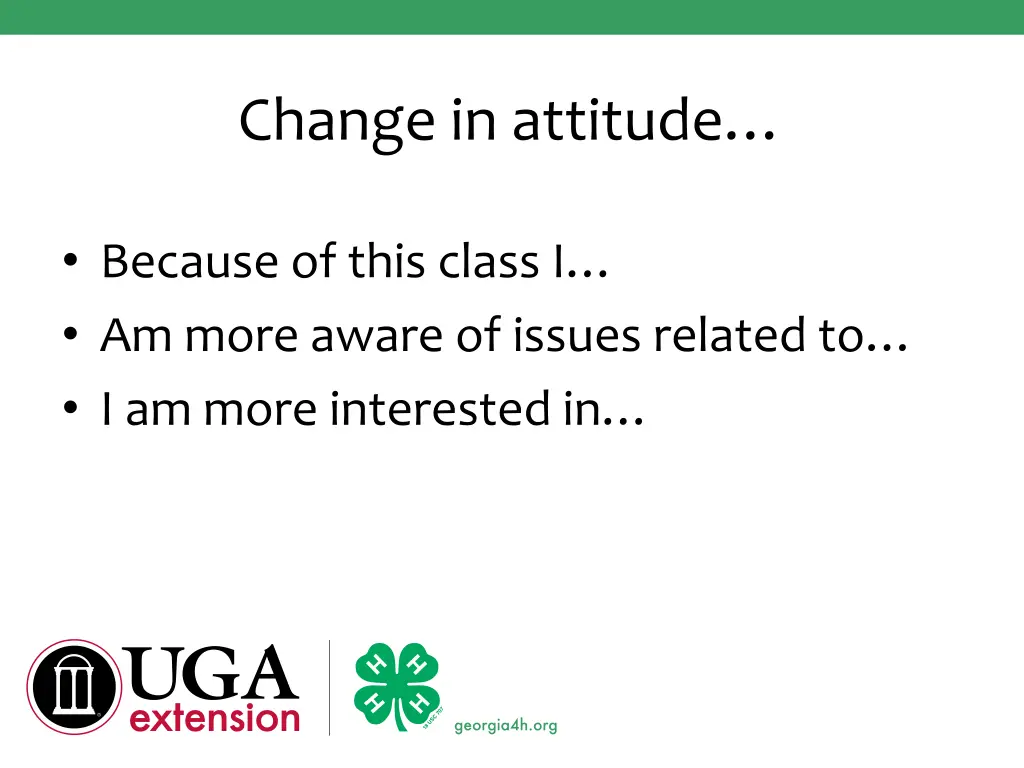 change in attitude