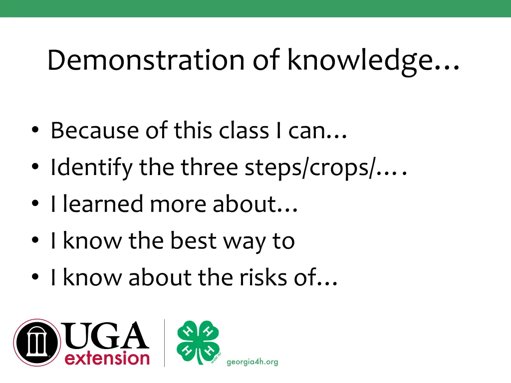 demonstration of knowledge