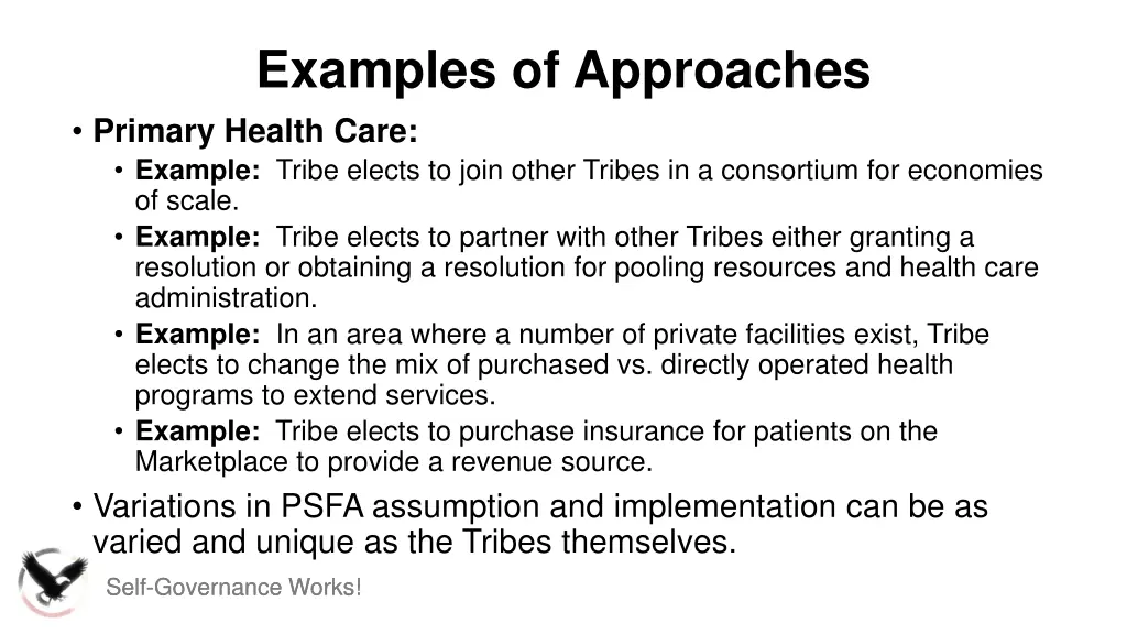 examples of approaches primary health care