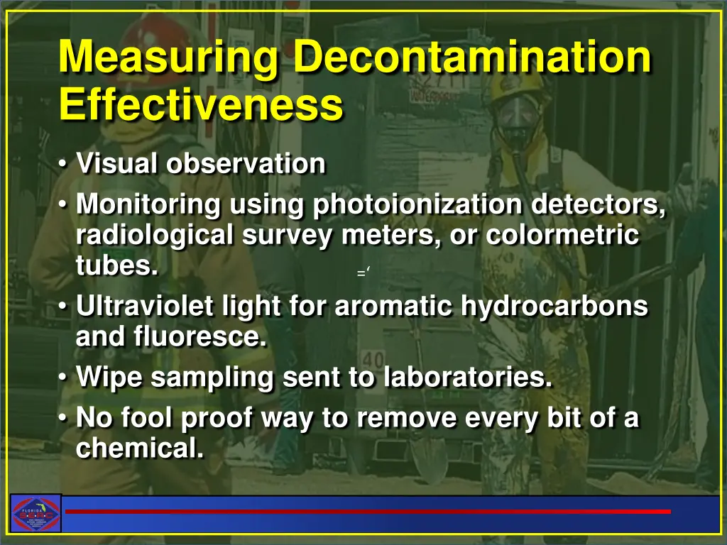 measuring decontamination effectiveness
