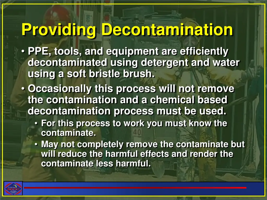 providing decontamination