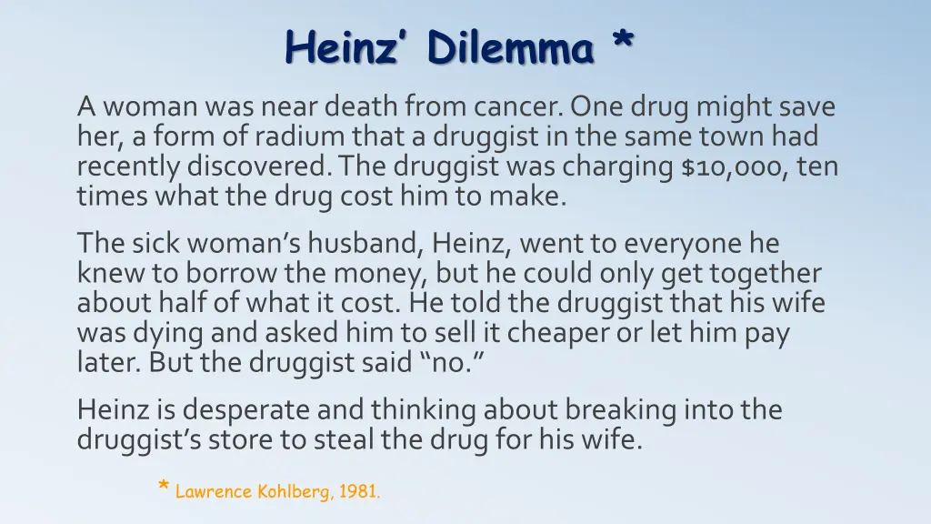 heinz dilemma
