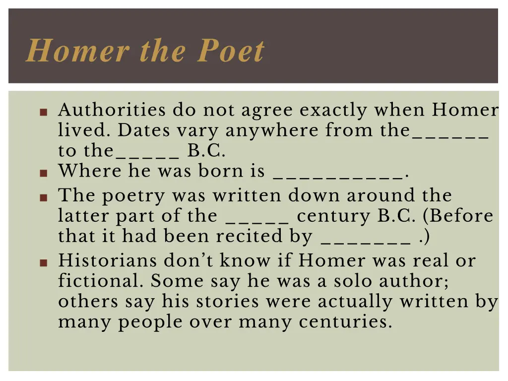 homer the poet