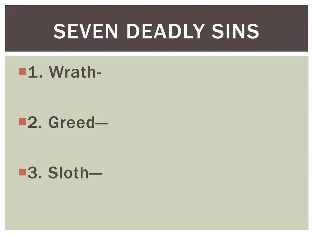 seven deadly sins