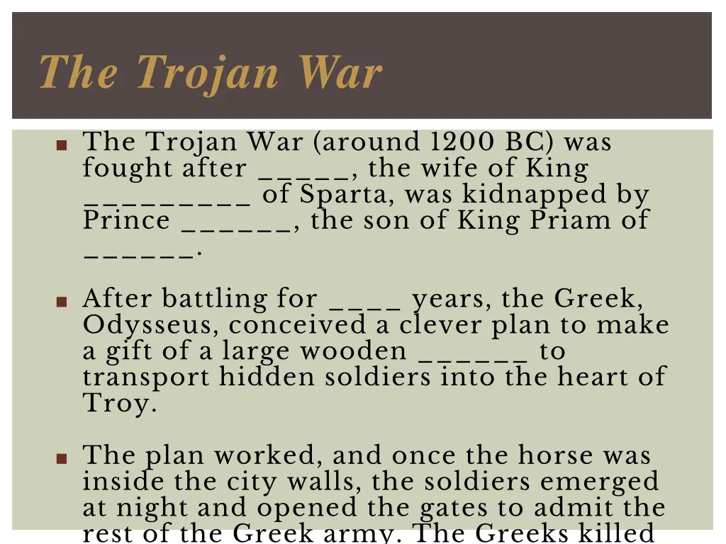the trojan war