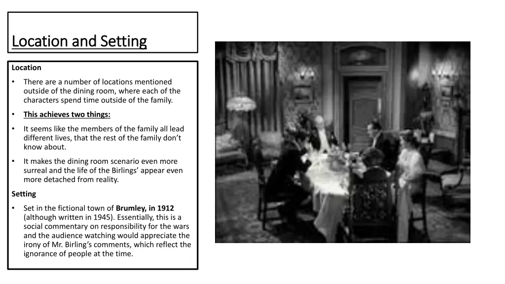 location and setting location and setting