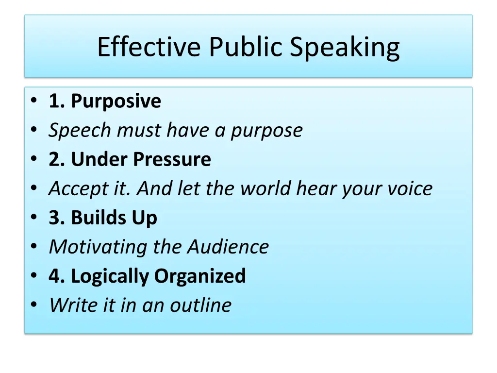 effective public speaking
