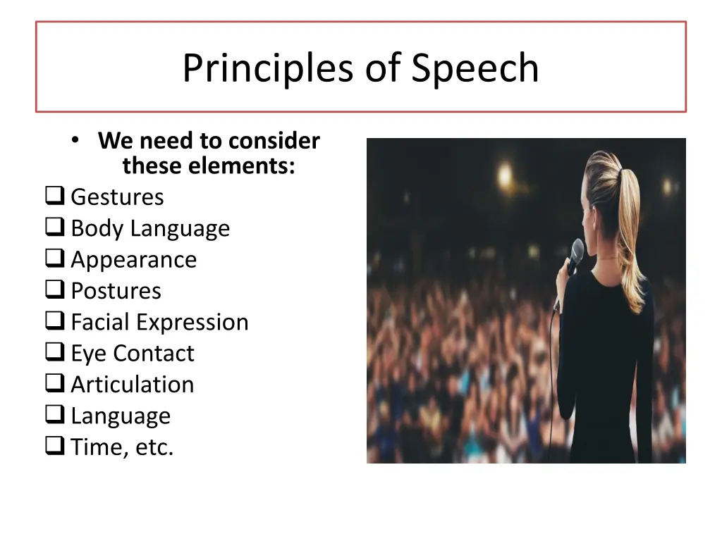 principles of speech