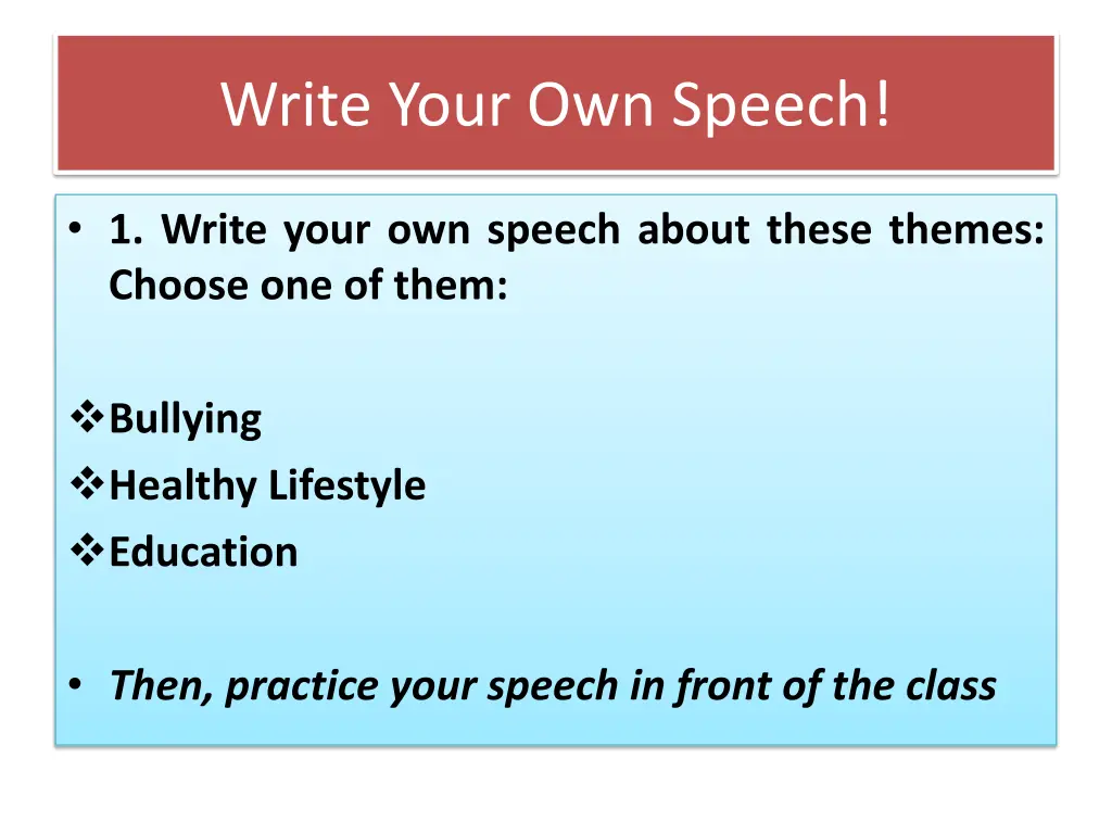 write your own speech