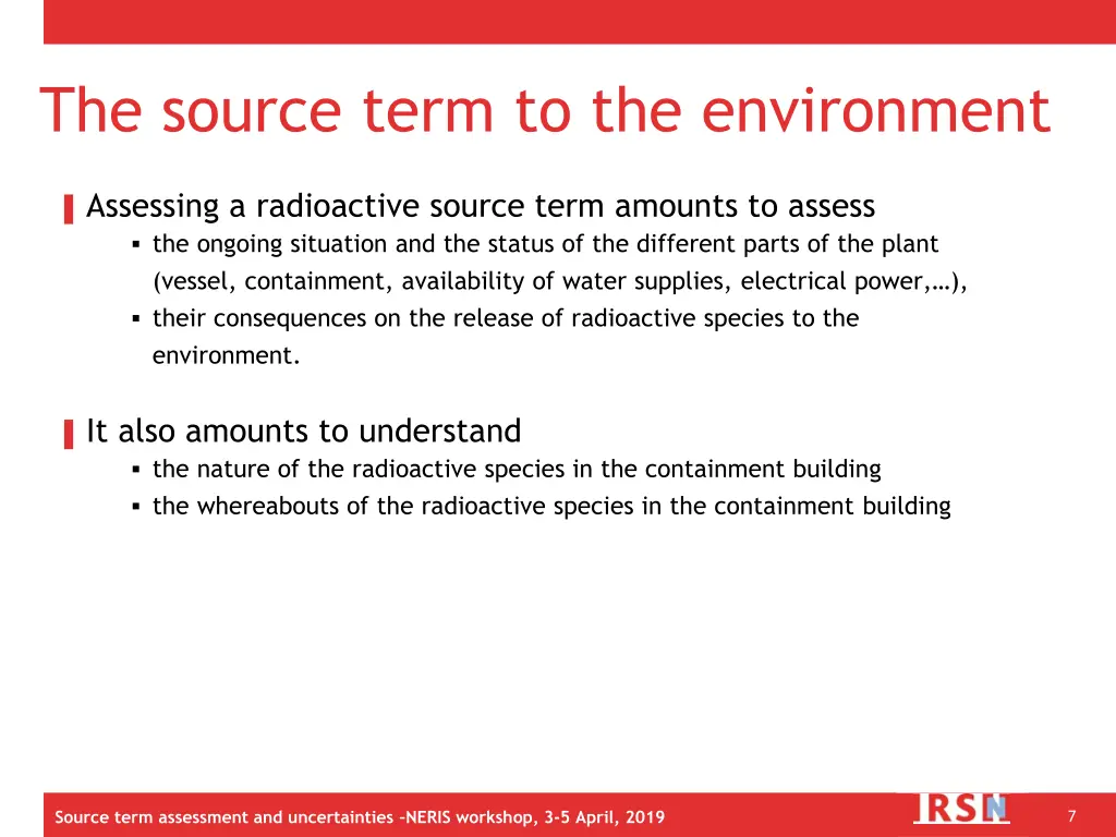 the source term to the environment