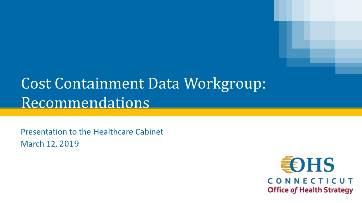 cost containment data workgroup recommendations