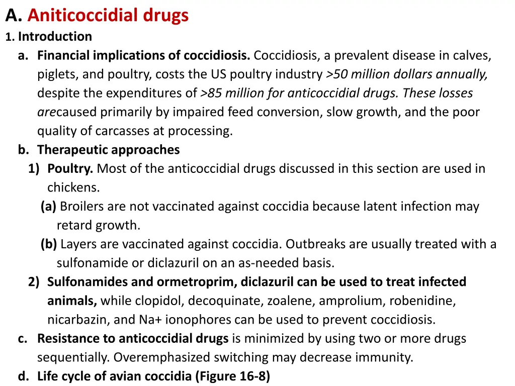 a aniticoccidial drugs 1 introduction a financial