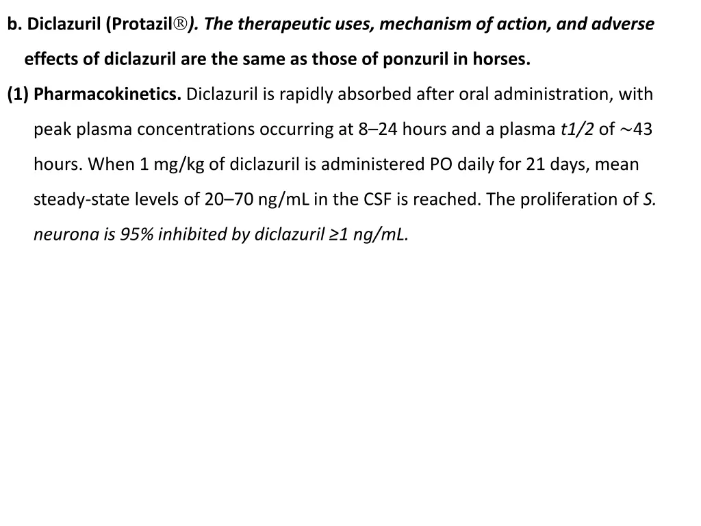 b diclazuril protazil the therapeutic uses