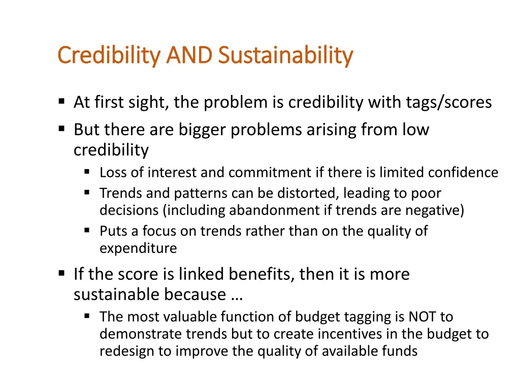 credibility and sustainability credibility
