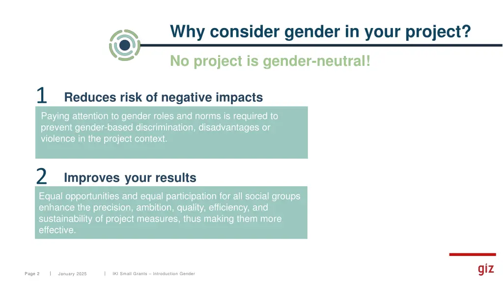 why consider gender in your project