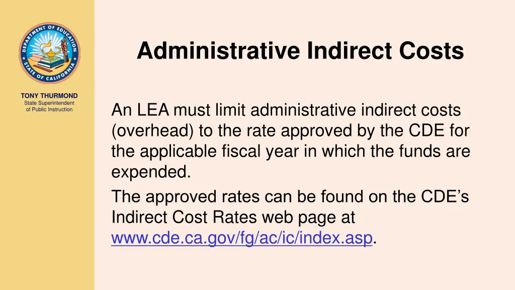 administrative indirect costs