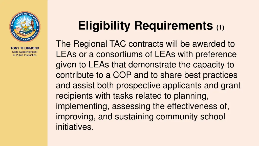 eligibility requirements 1