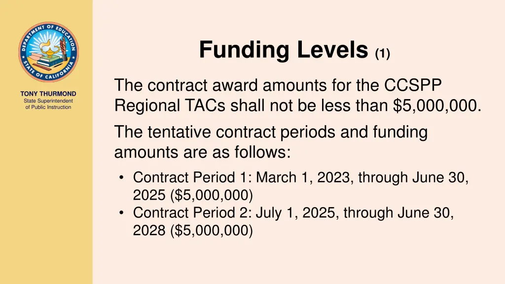 funding levels 1