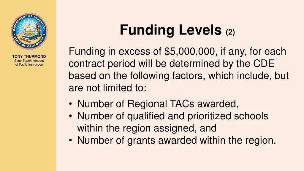 funding levels 2