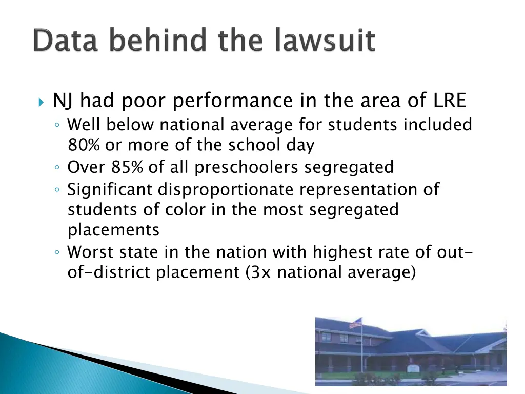 nj had poor performance in the area of lre well