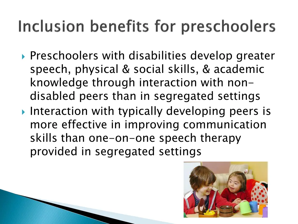 preschoolers with disabilities develop greater