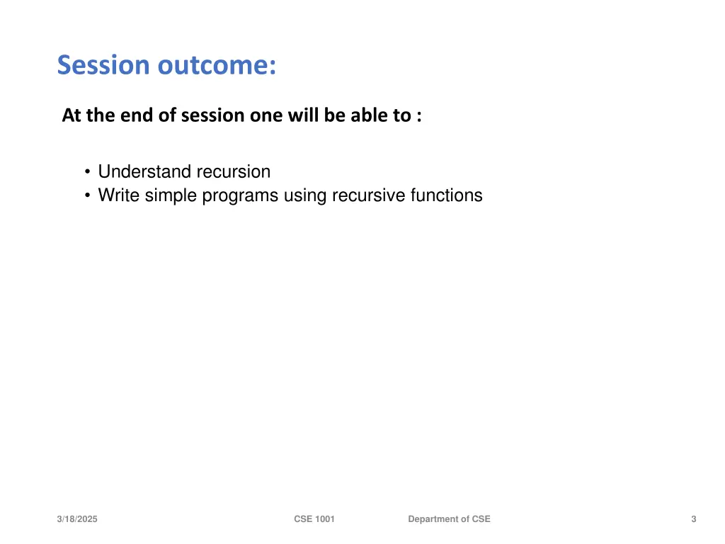 session outcome