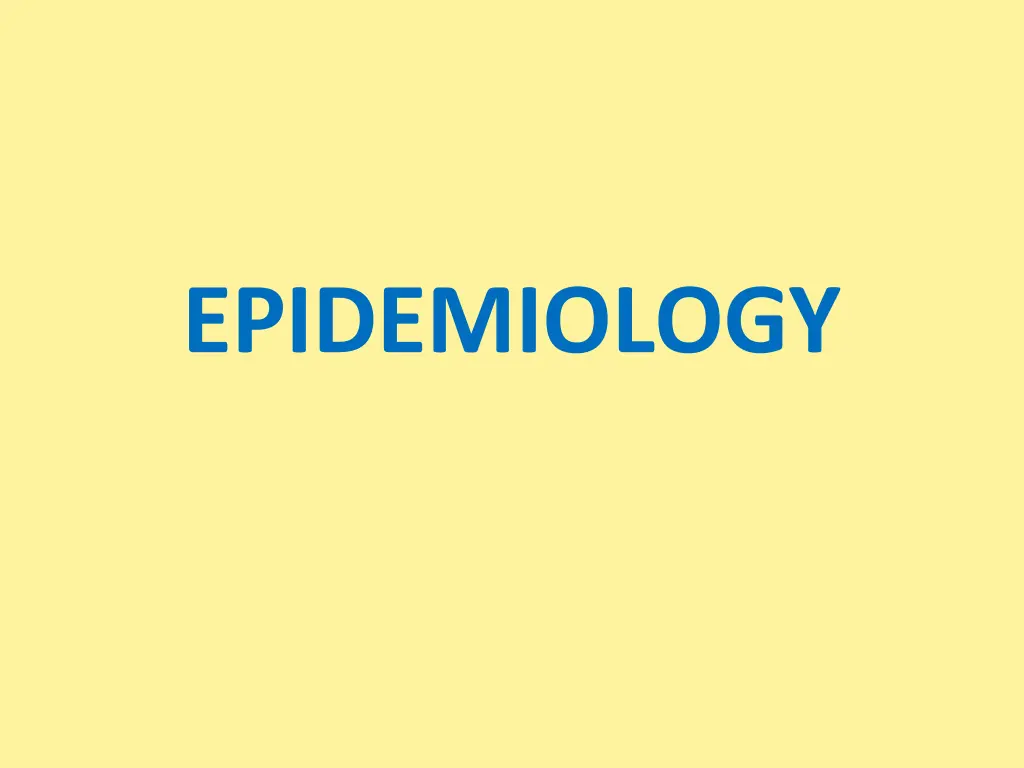 epidemiology