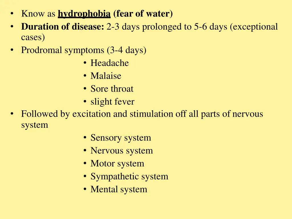 know as hydrophobia fear of water duration