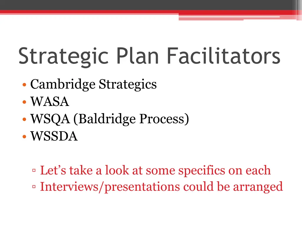 strategic plan facilitators